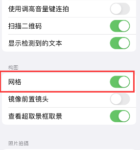 南丰镇苹果手机维修网点分享iPhone如何开启九宫格构图功能 