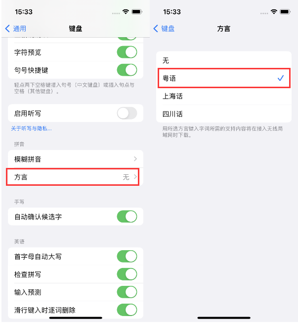 南丰镇苹果14服务点分享iPhone 14plus设置键盘粤语方言的方法 